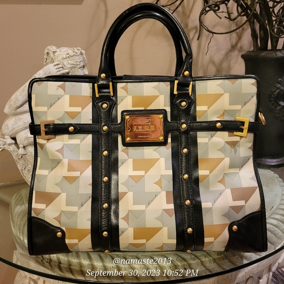 L.A.M.B. by Gwen SBelmond Geometric Tote Shoulder Bag Crossbody Luxury #534 - Picture 4 of 15